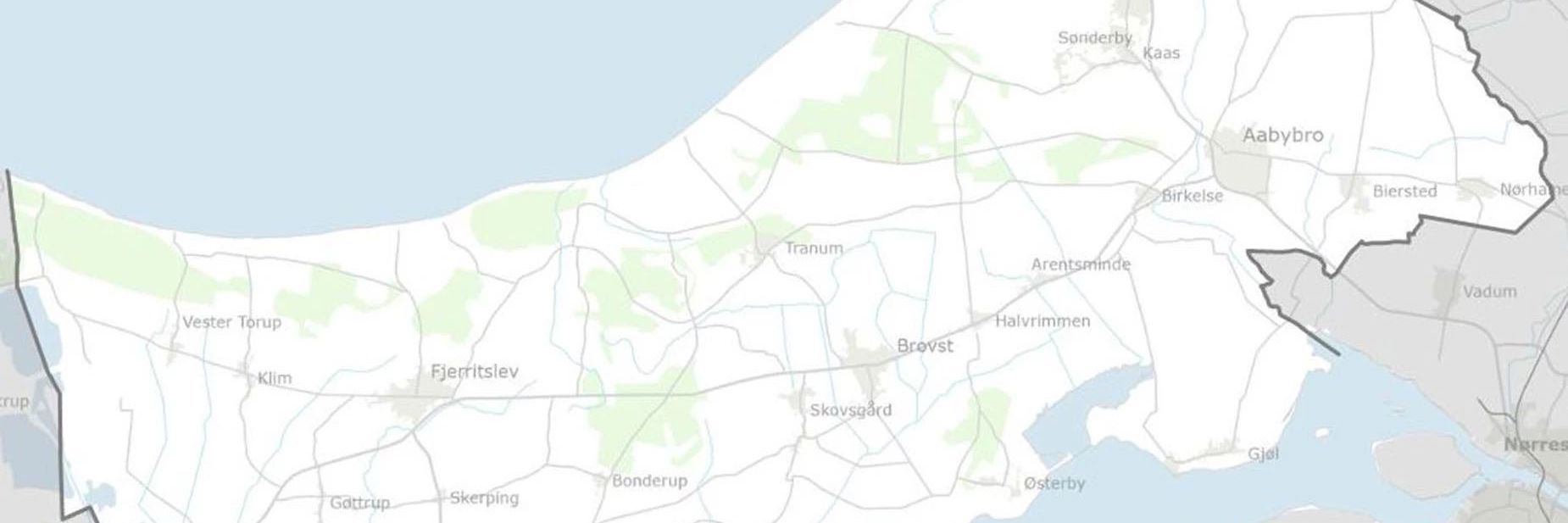 Kort over Jammerbugt Kommune