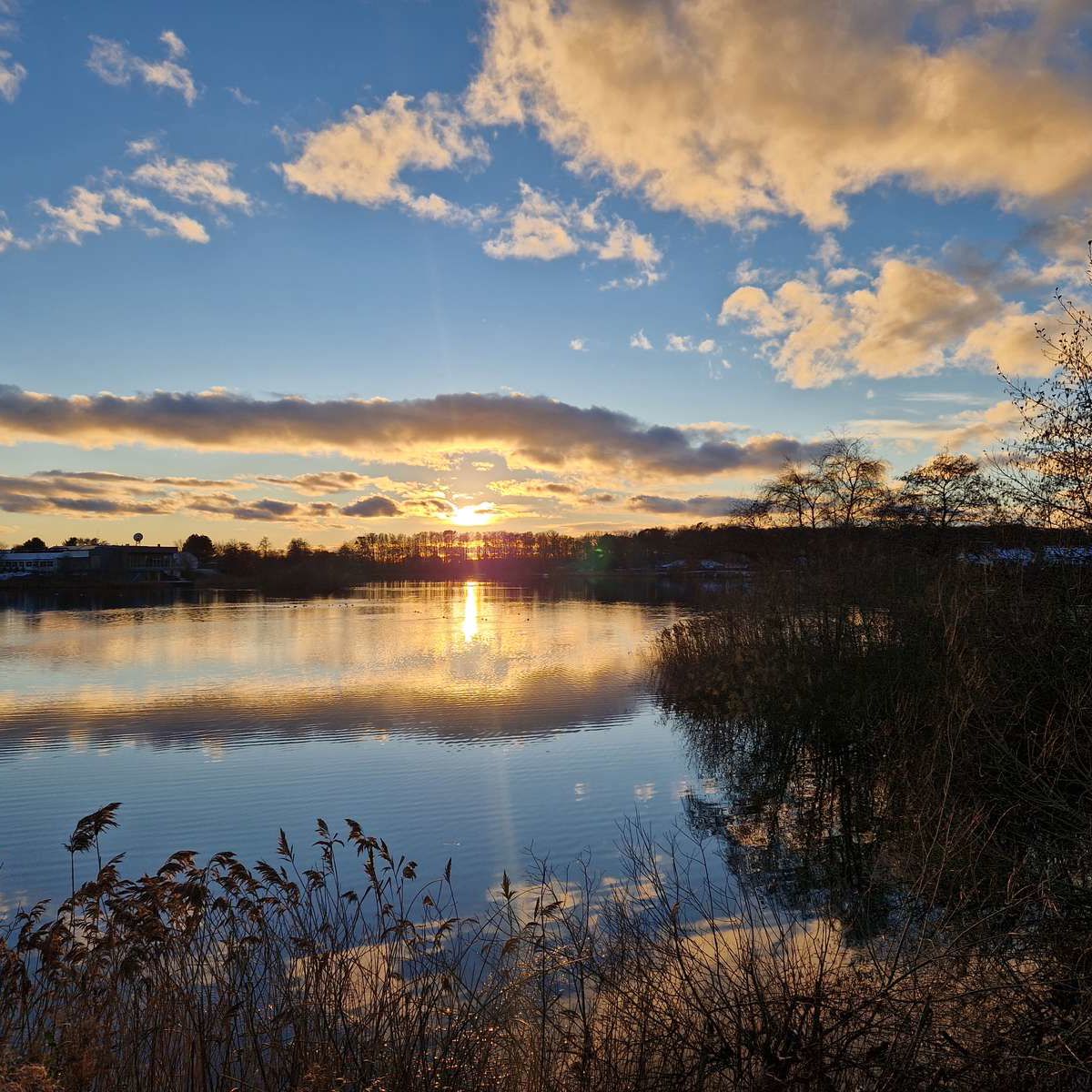 Søen i Aabybro solnedgang