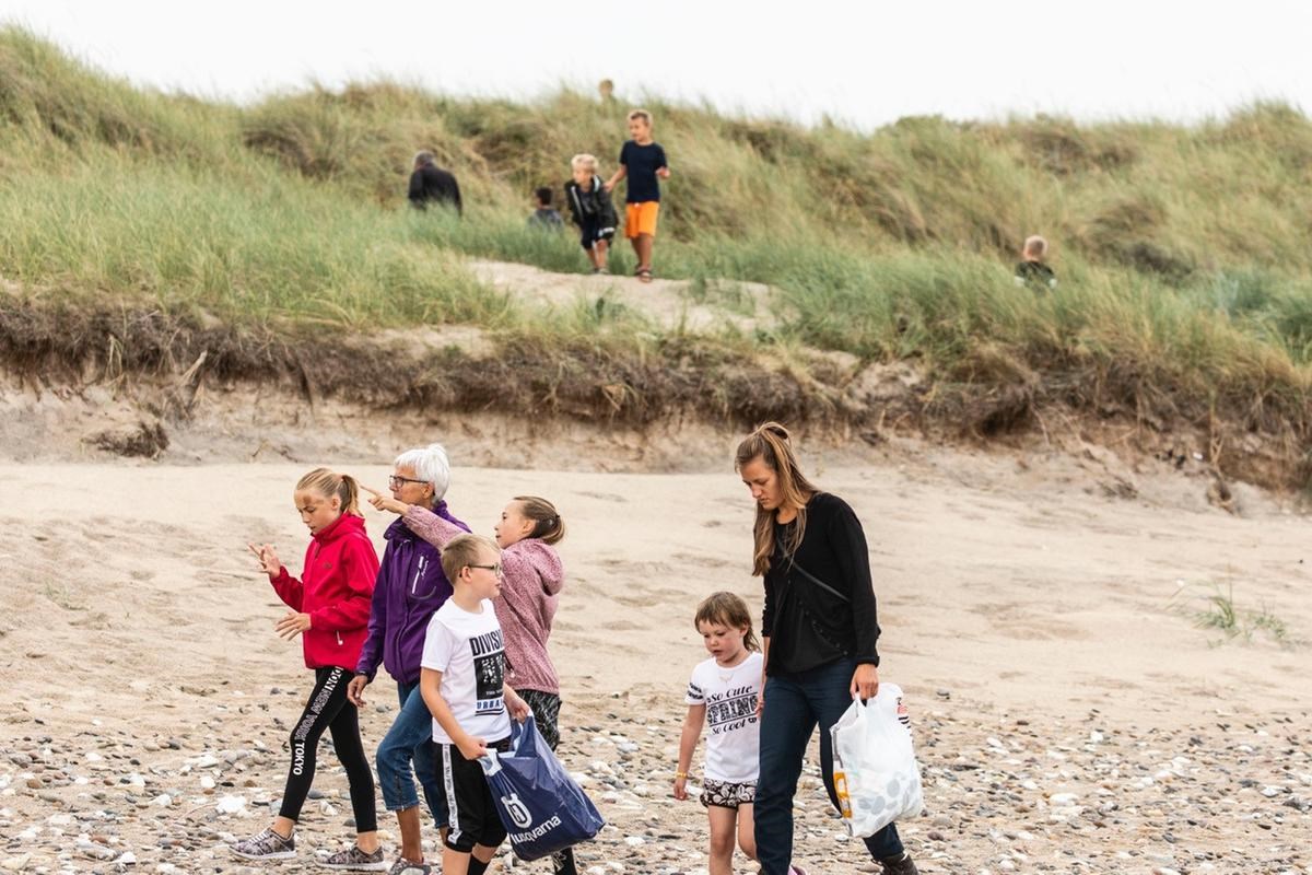 Familie på stranden