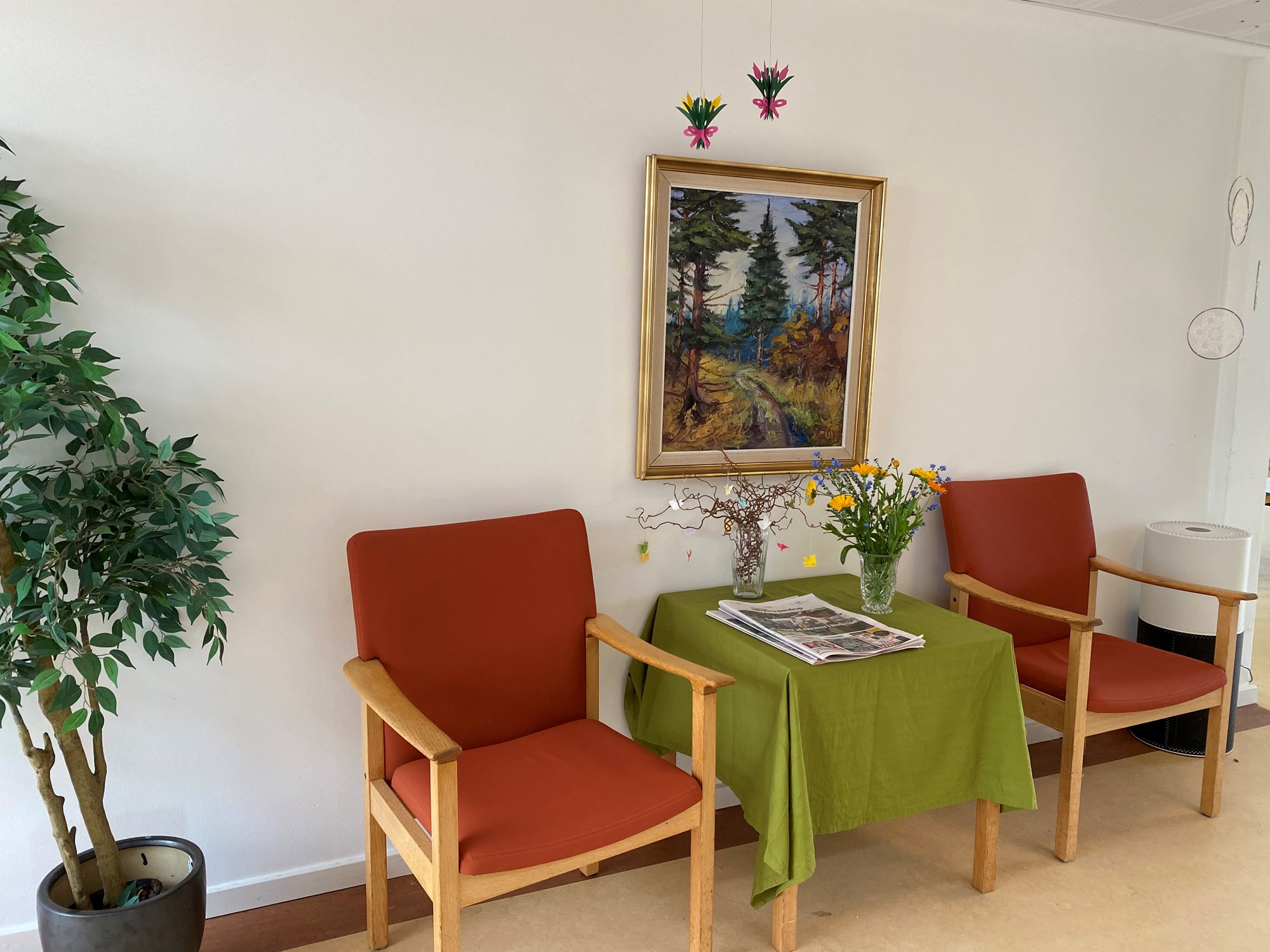 Hyggelig siddeplads på gangen