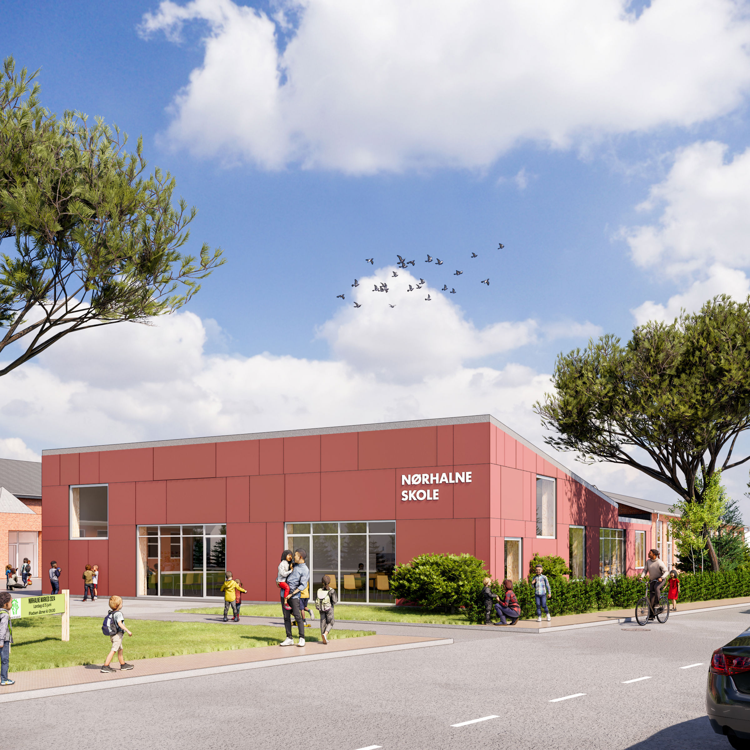 Visualisering er den nye Nørhalne Skole