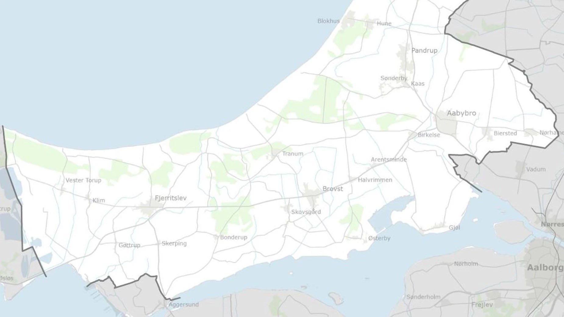 Kort over Jammerbugt Kommune
