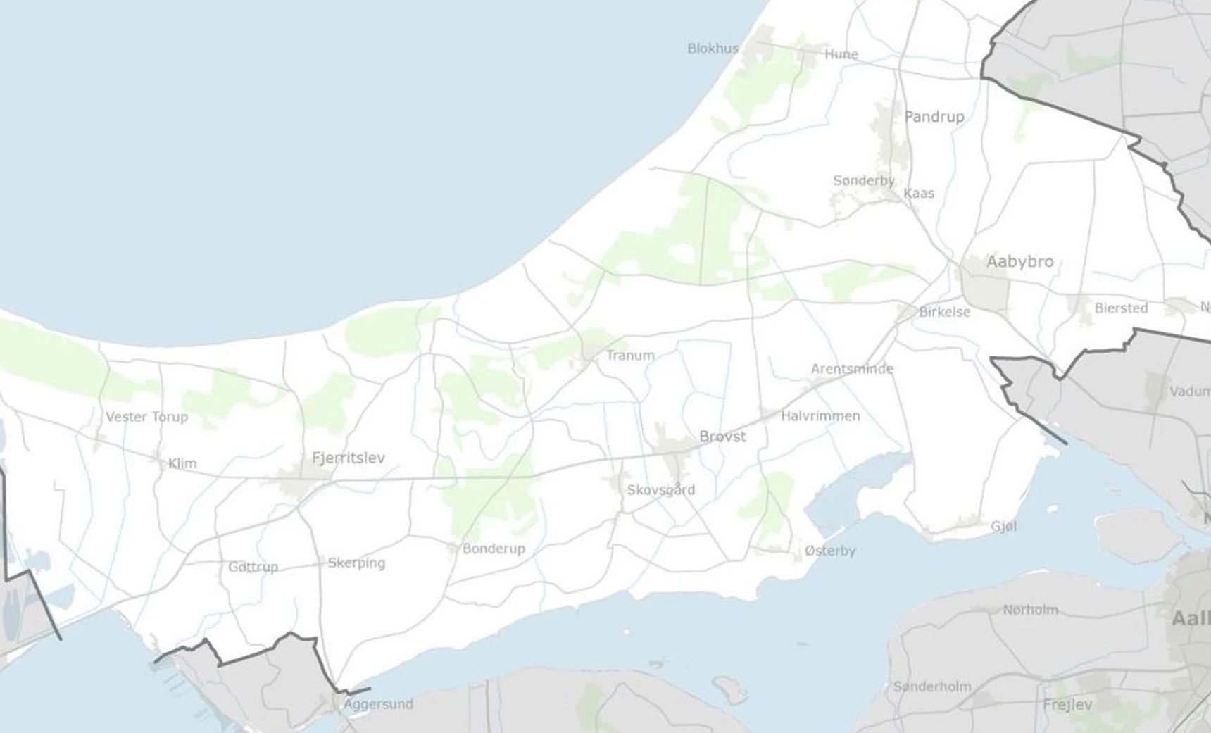 Kort over Jammerbugt Kommune