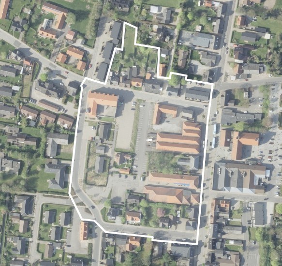 Lokalplanområdets afgrænsning - Pandrup bymidte