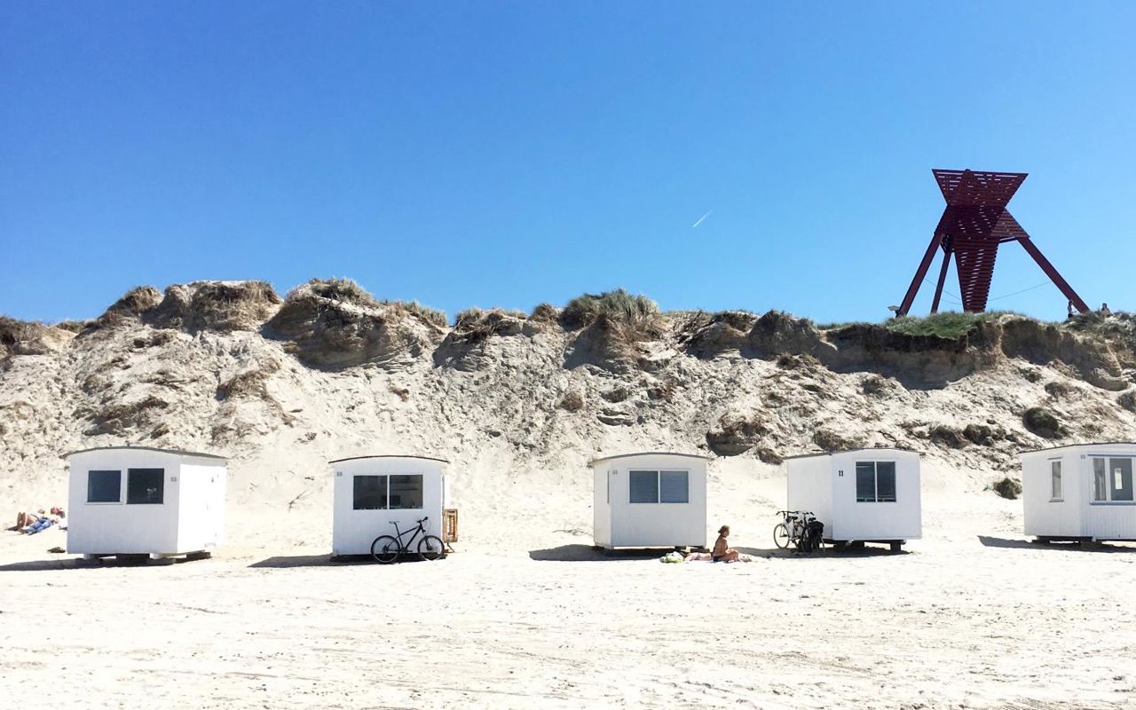 Blokhus Strand Badehuse og sømærke