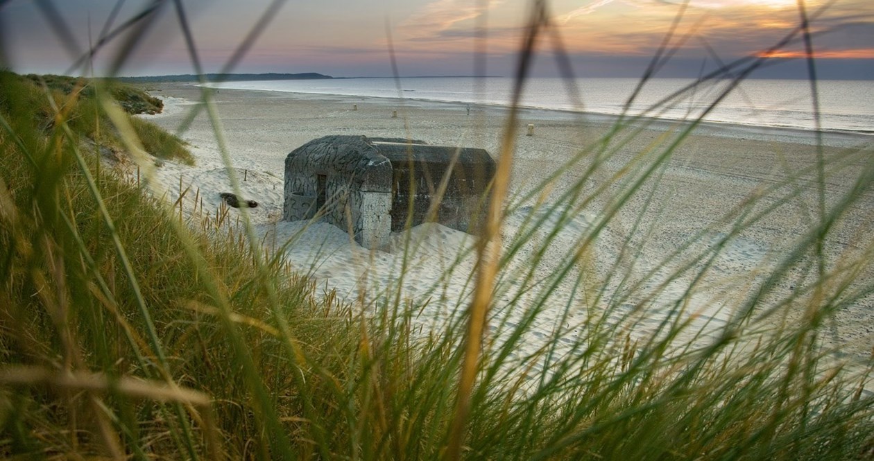 Bunker fra anden verdenskrig på Tranum Strand