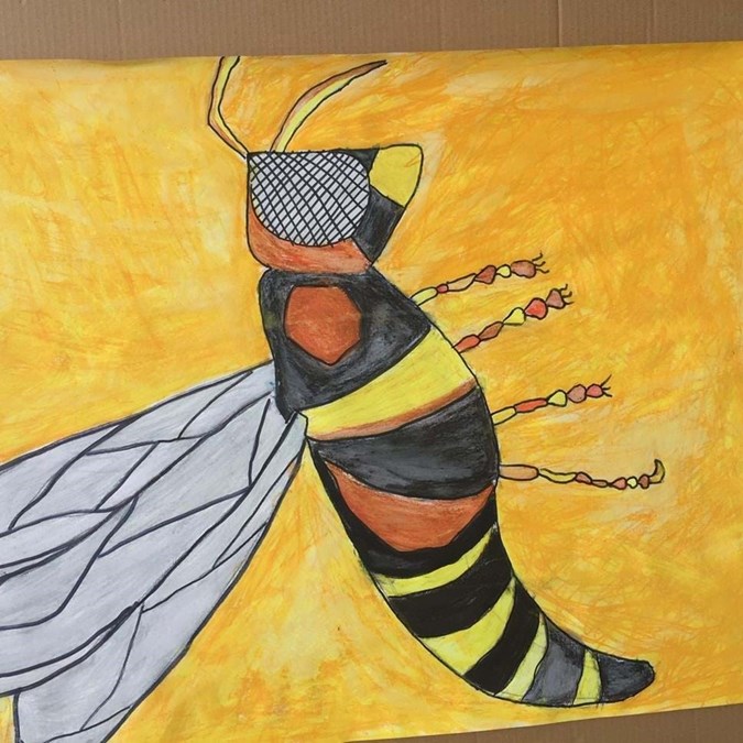 Flot tegning af en bi