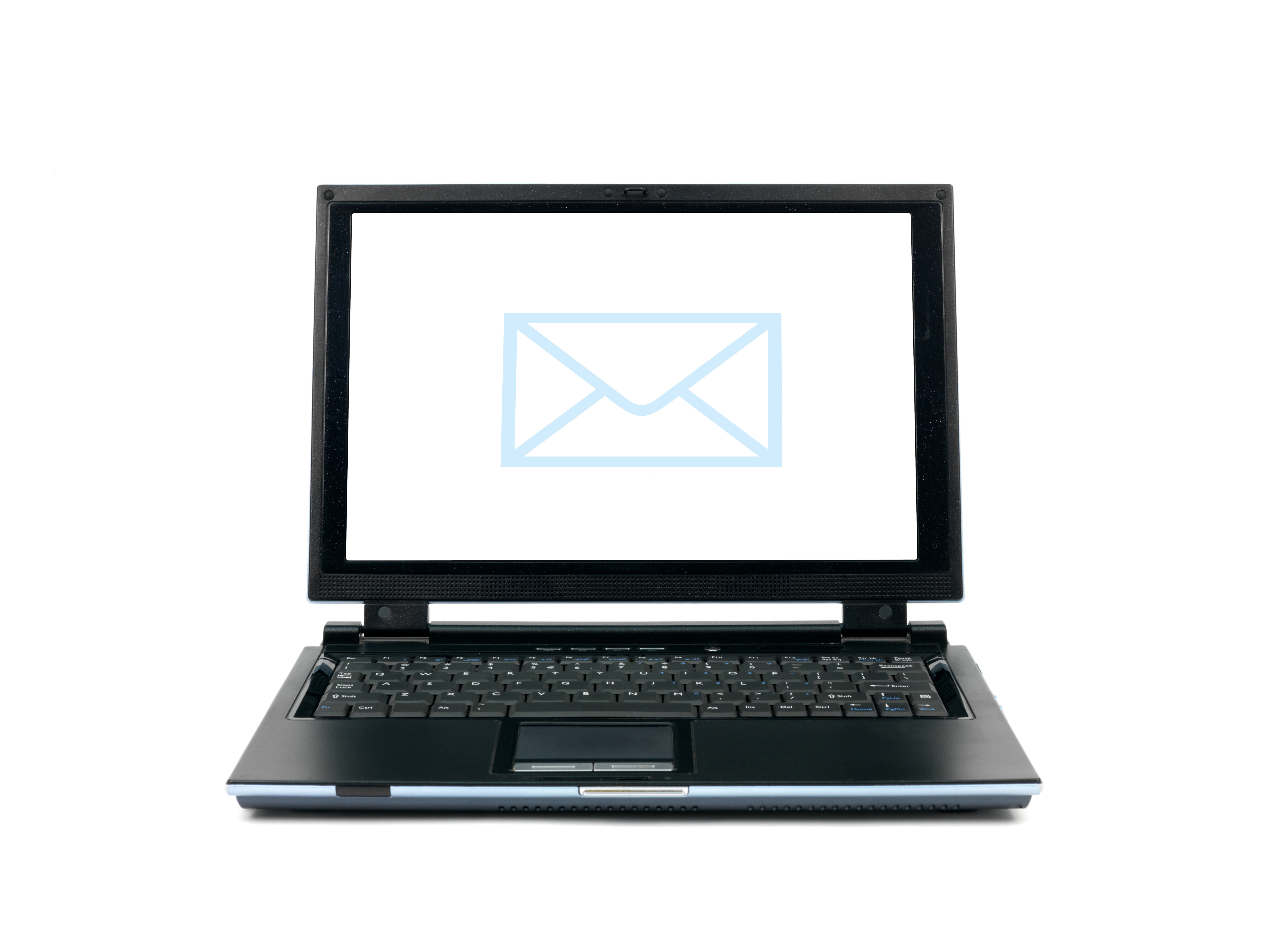 Computer med symbol der forestiller et brev