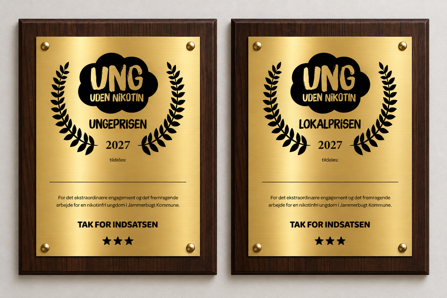 Planen er at uddele to priser i forbindelse med projekt "Ung Uden Nikotin"