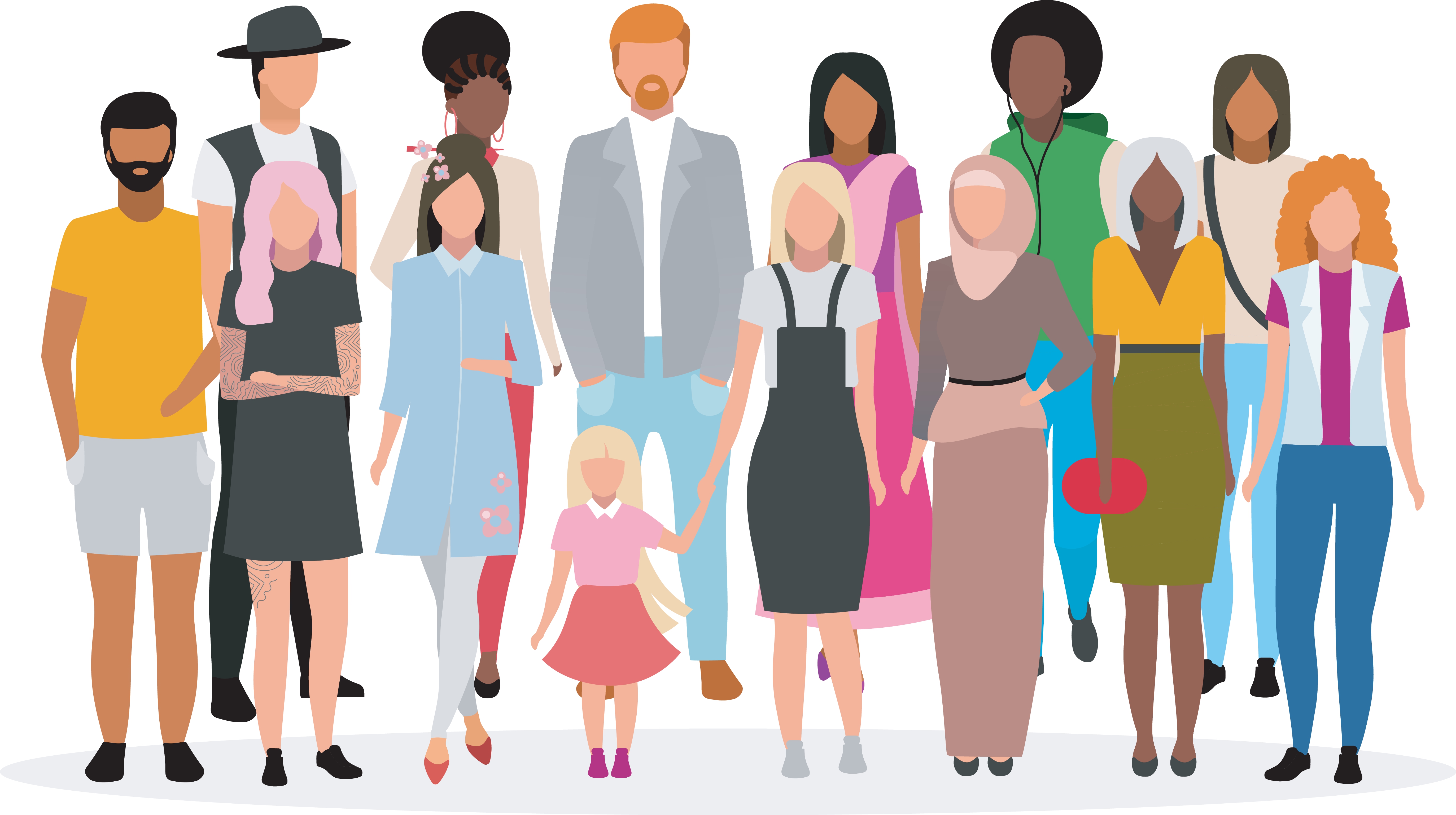 Illustration af mangfoldige borgere