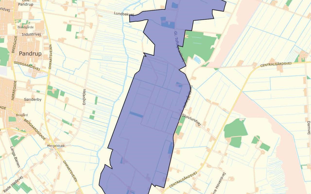 Oversigtskort Energiparken ved Rendbæk Øst / Toftegårdsvej