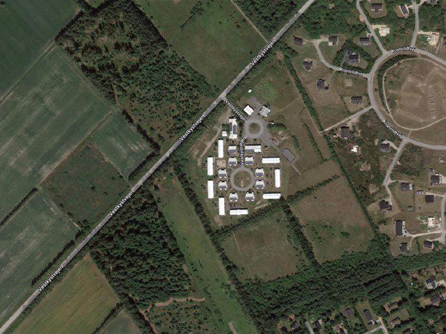 Tranum Asylcenter set fra luften