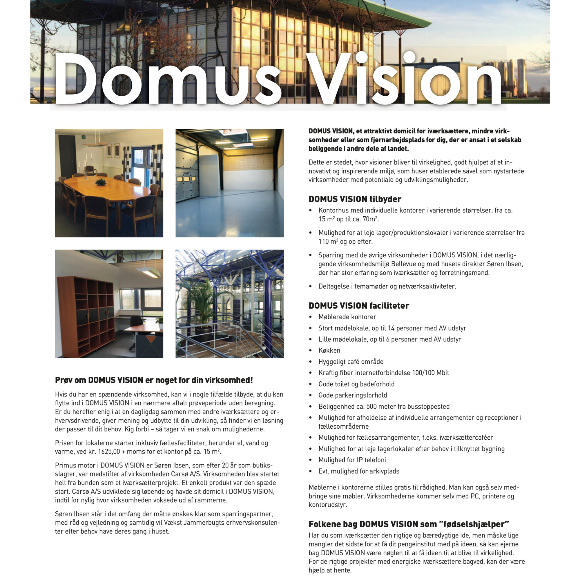Informationsfolder for Domus Vision