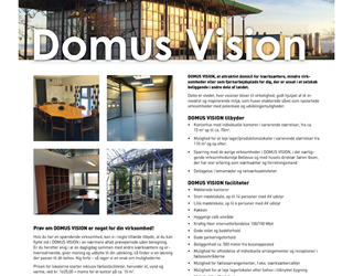 Informationsfolder for Domus Vision