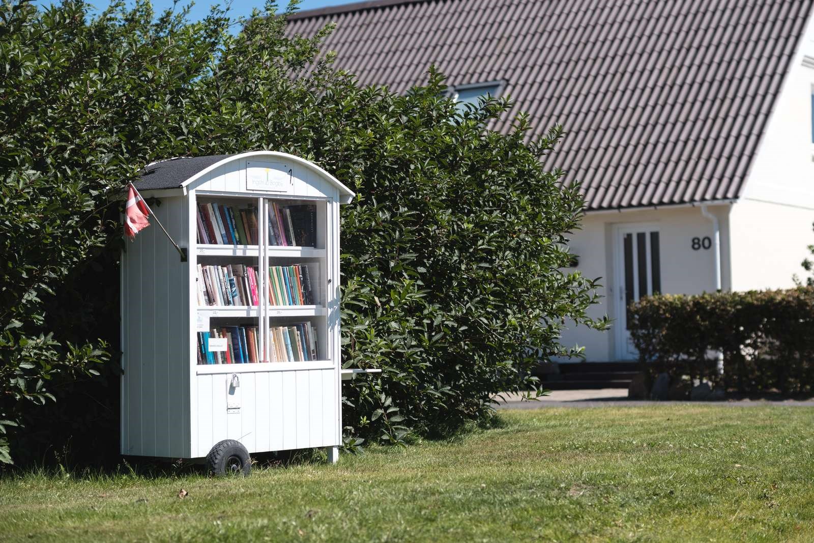 Bogvogn fyldt med spændende bøger