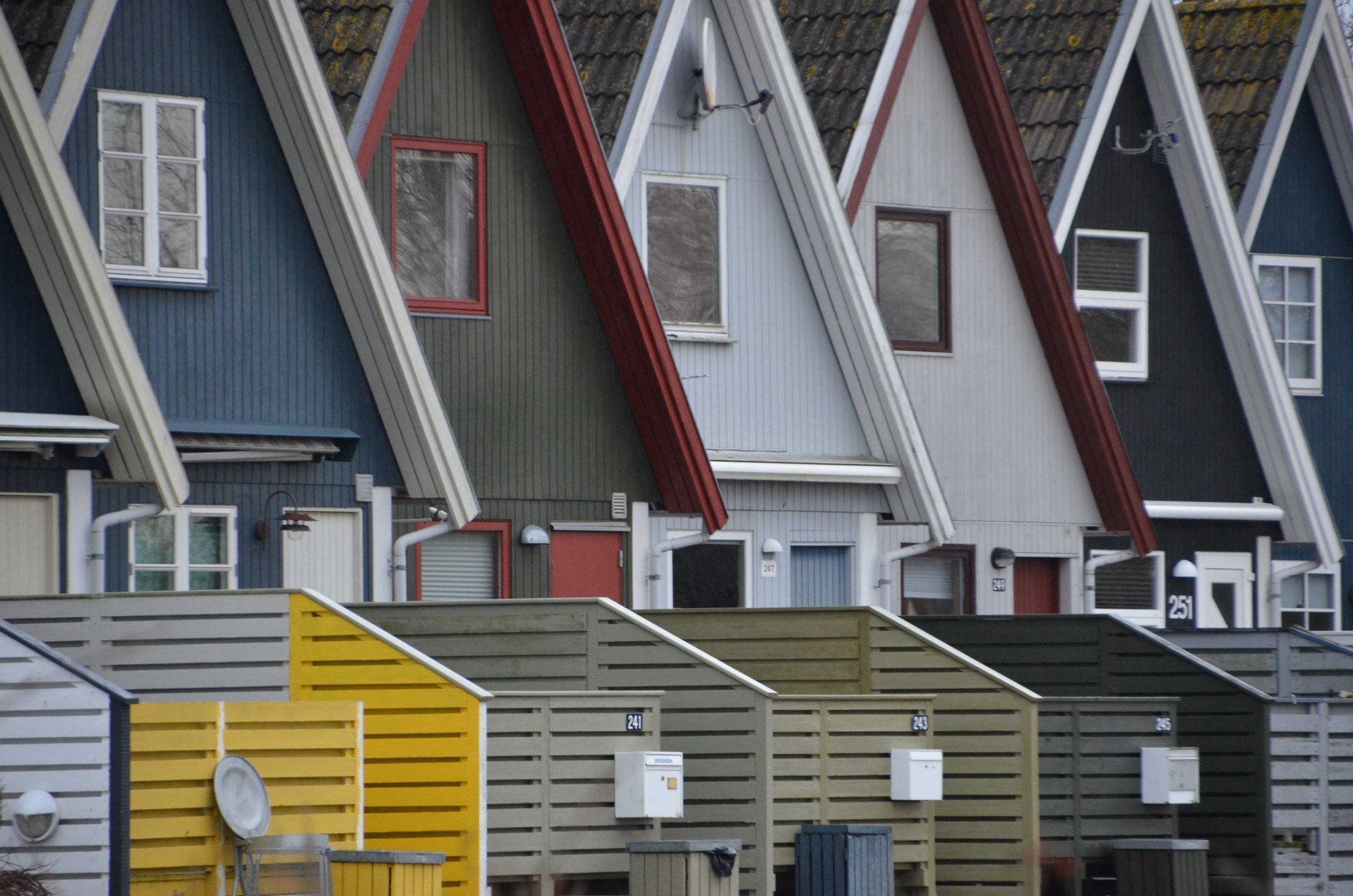 Rækkehuse i beboelsesområde