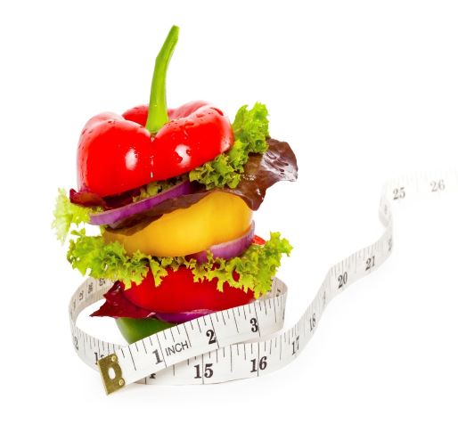 Grøntsagsburger og målebånd