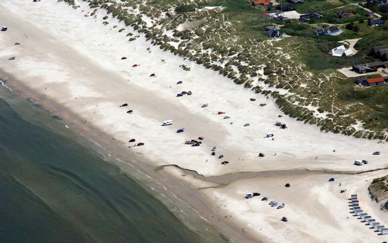 luftfoto at strand og kystlinje