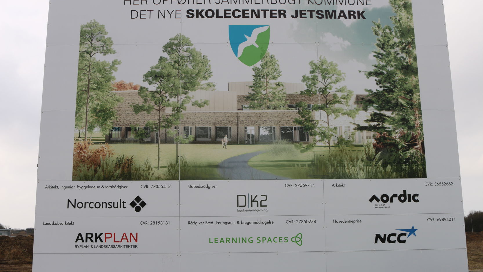 Byggeskilt Skolecenter Jetsmark
