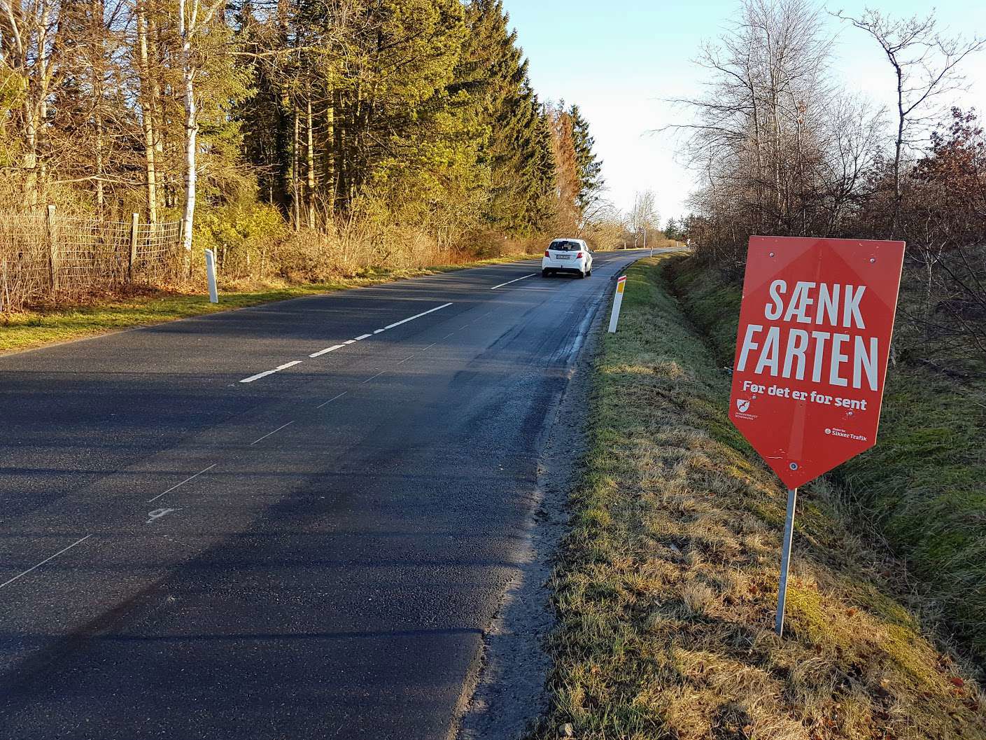 vejskilt sænk farten