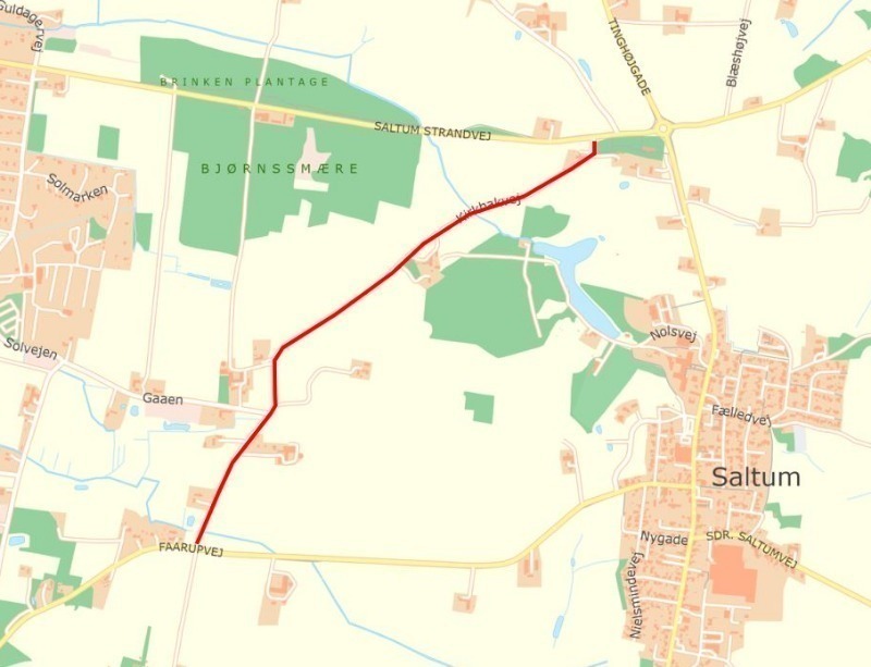 Kort Cykelsti På Kirkbakvej