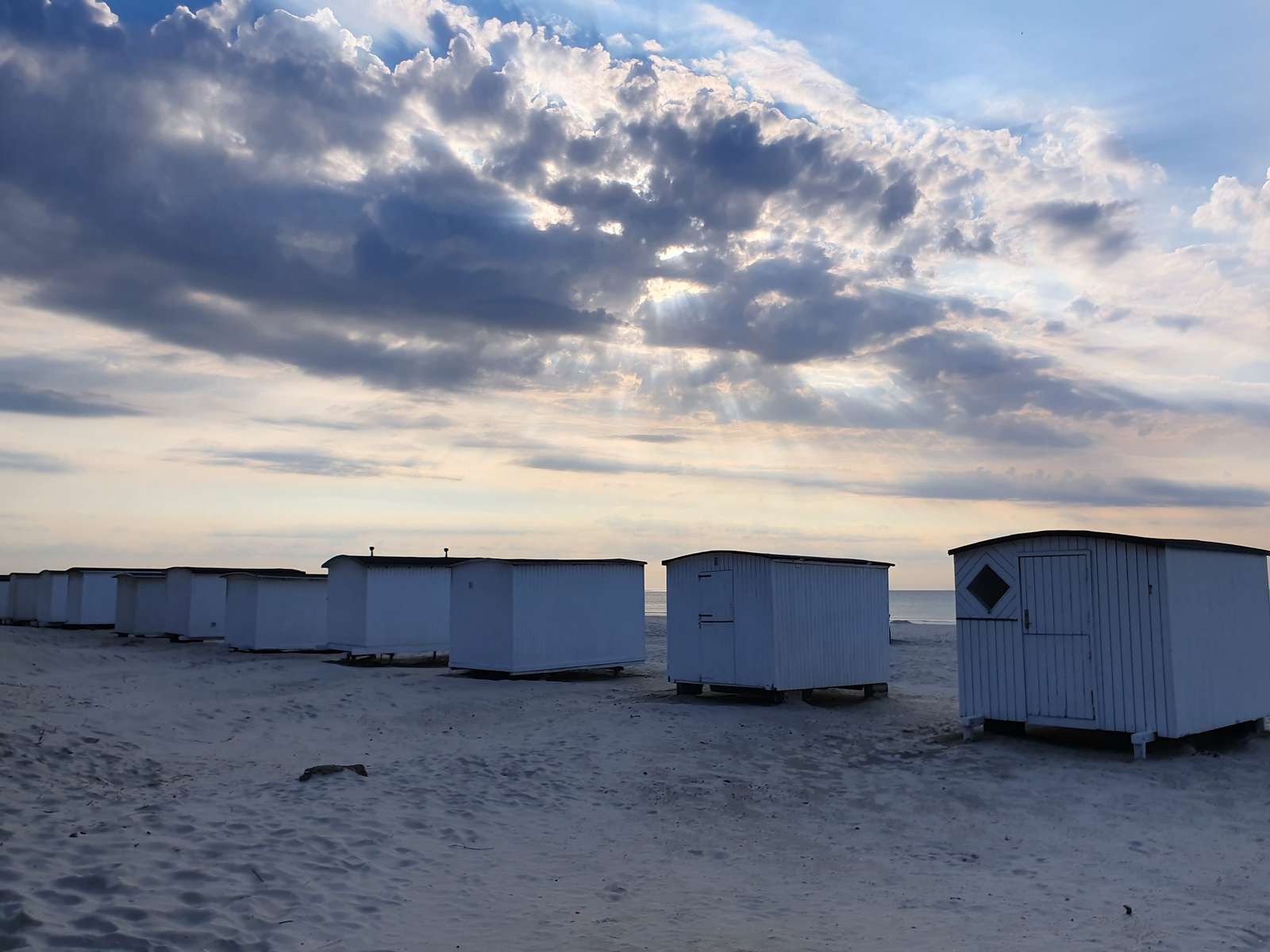 Badehuse på Blokhus Strand.