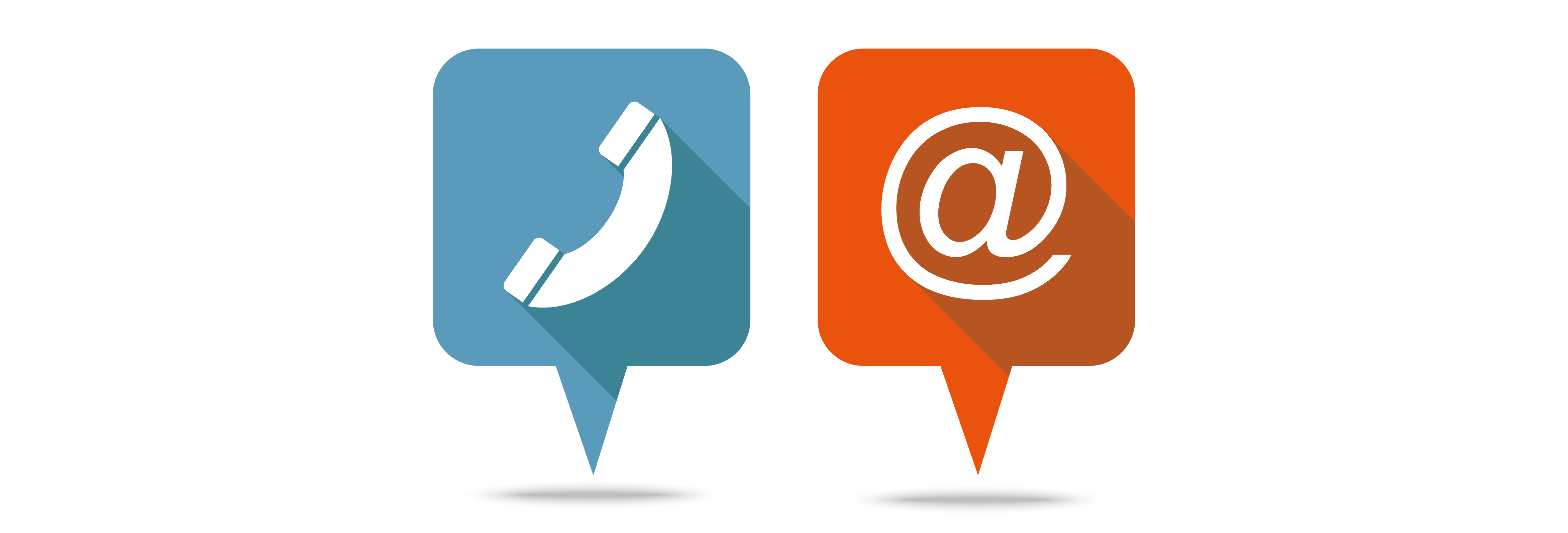 Ikoner af telefon og email