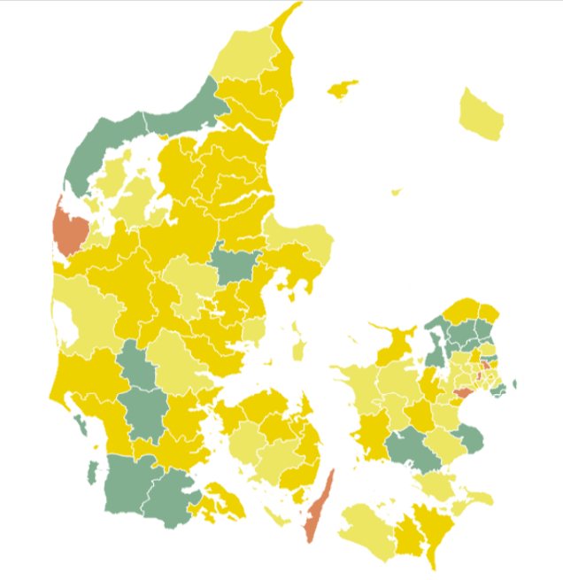 Oversigtskort kommunernes skoletrafiktest
