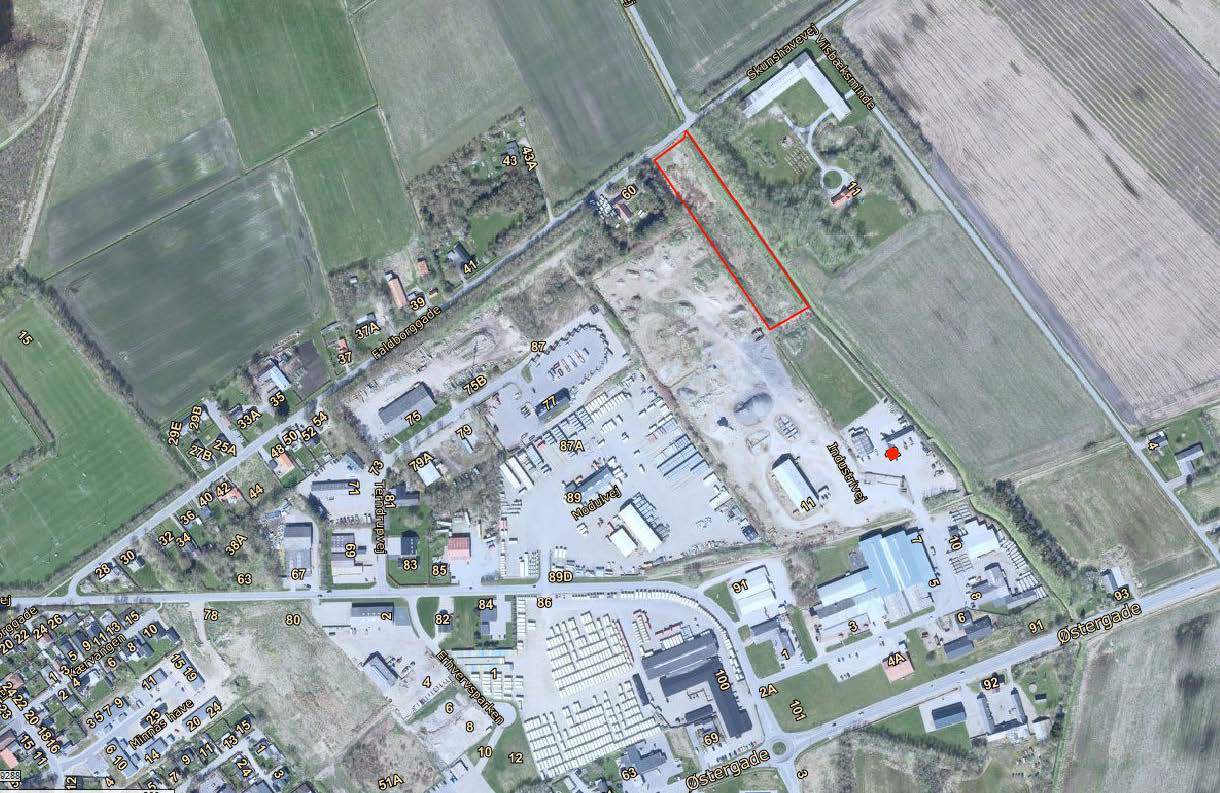 Arealet der udbydes på Faldborgade i Brovst