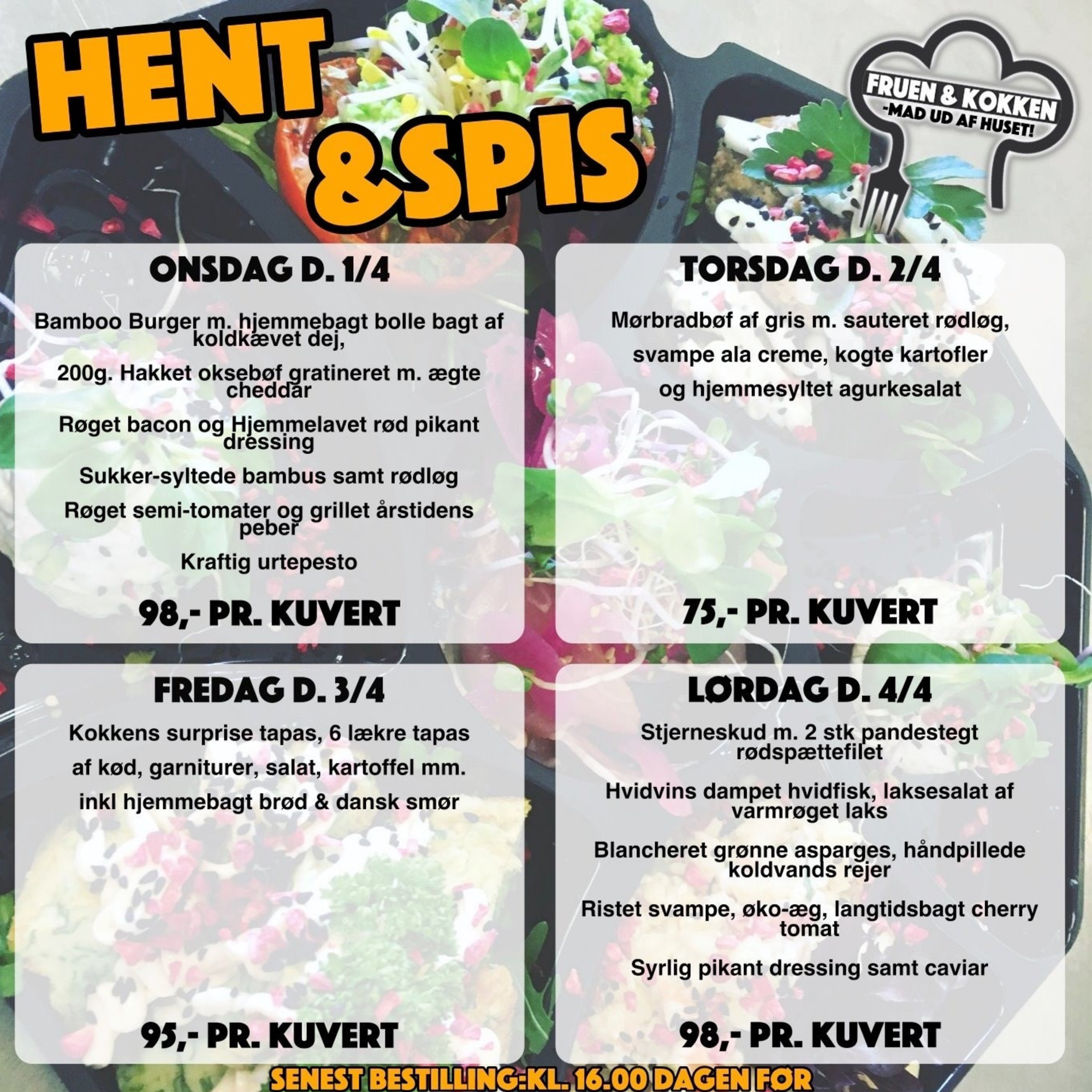 Menu-udsnit fra Fruen og Kokken