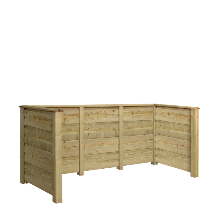 Beholderskjul i træ, ekstra bredt