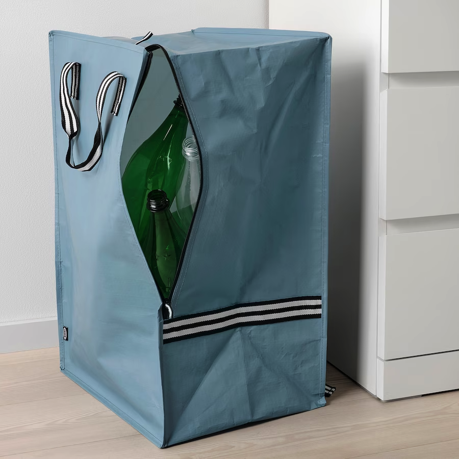 Affaldstaske med glasflasker